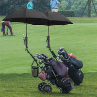 Golf cart trolley umbrella clamp